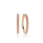 Ellera Grande Gold Pink Zirconia Hoop Earrings