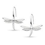 Blossom Flyte Dragonfly Silver Drop Earrings