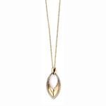 9ct Yellow & White Gold Marquise Shape Pendant