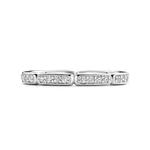 Rectangular Section Cubic Zirconia & Silver Ring