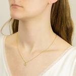 Teardrop Silver Necklace With Yellow Gold Plating