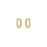 13.5mm Gold Plated Silver Huggie Hoop Earrings