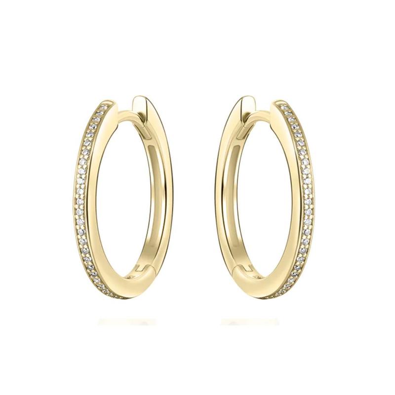 20mm Gold Plated Cubic Zirconia & Silver Hoops