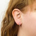 Hexagon Cubic Zirconia & Silver Hoop Earrings