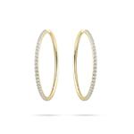 40mm Gold Plated Cubic Zirconia & Silver Hoops