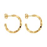 Twisted 3/4 Hoop Earrings With Yellow Gold Plating