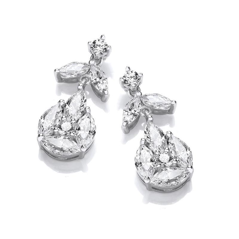 Silver & Cubic Zirconia Bella Drop Earrings