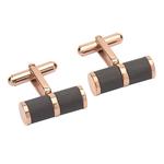 Stainless Steel Cufflinks with Rose Gold Plating