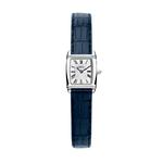 Art Deco Ladies Watch with Black Leather Strap