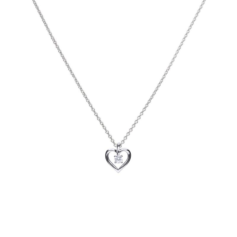Open Heart Diamonfire Silver Pendant