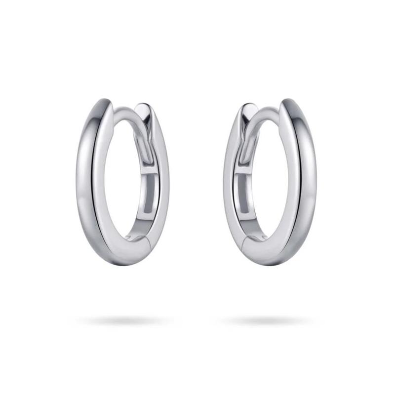 13.5mm Silver Huggie Hoop Earrings