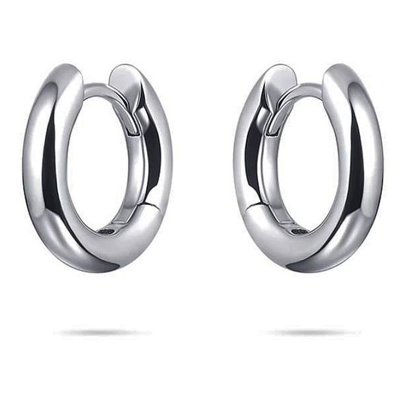 15mm Silver Huggie Hoop Earrings