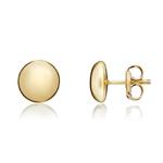 7mm Button 9ct Yellow Gold Stud Earrings