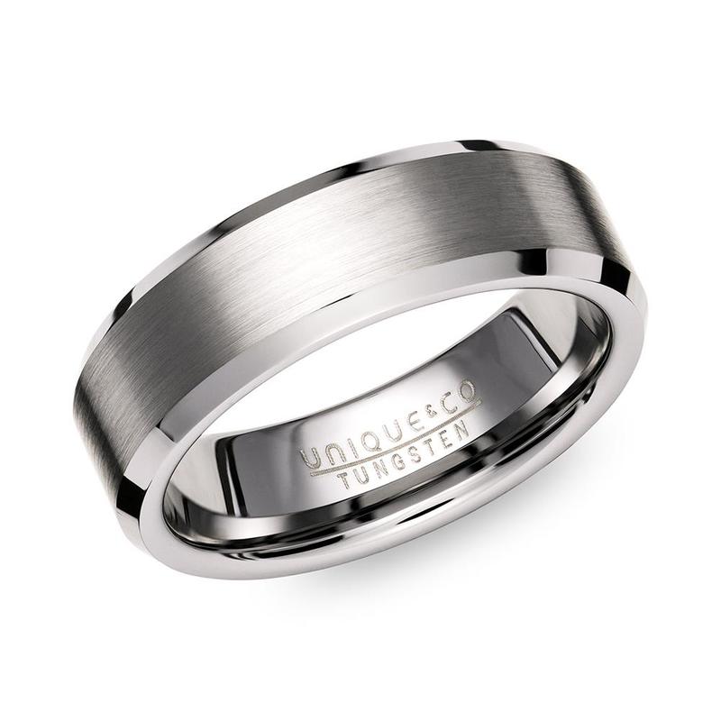 7mm Tungsten Brushed Finish Ring