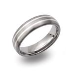 6mm Titanium Ring with Silver Inlay