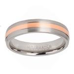 5.5mm Titanium Ring with 14ct Rose Gold Inlay