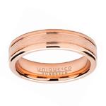 6mm Brushed Rose Gold Plate Tungsten Ring