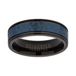 Hammered Tungsten Ring with Black & Blue Plating