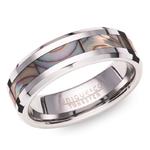 7mm Tungsten Ring with Abelone Shell