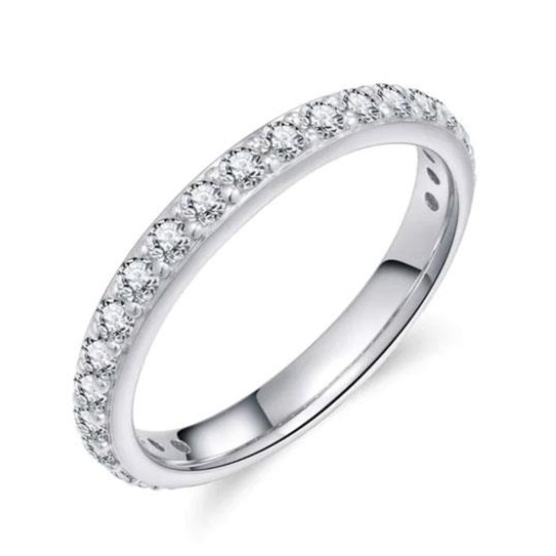 Cubic Zirconia & Silver Band Ring