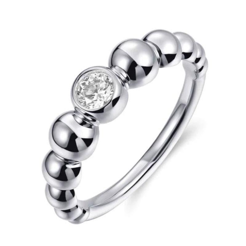 Bubble Band Ring Silver & Cubic Zirconia
