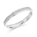 Platinum Grain Set Half Eternity Diamond Ring