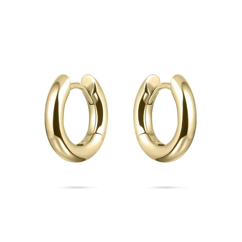 15mm Gold Plated Silver Hoop Earrings