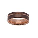 Tungsten Ring With Rose Gold and Brown Plating