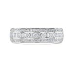 Glamour 0.52ct Mixed Cut Triple Row Platinum Ring