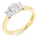 CERT 0.60ct Triple Oval Cut 18ct Gold Ring