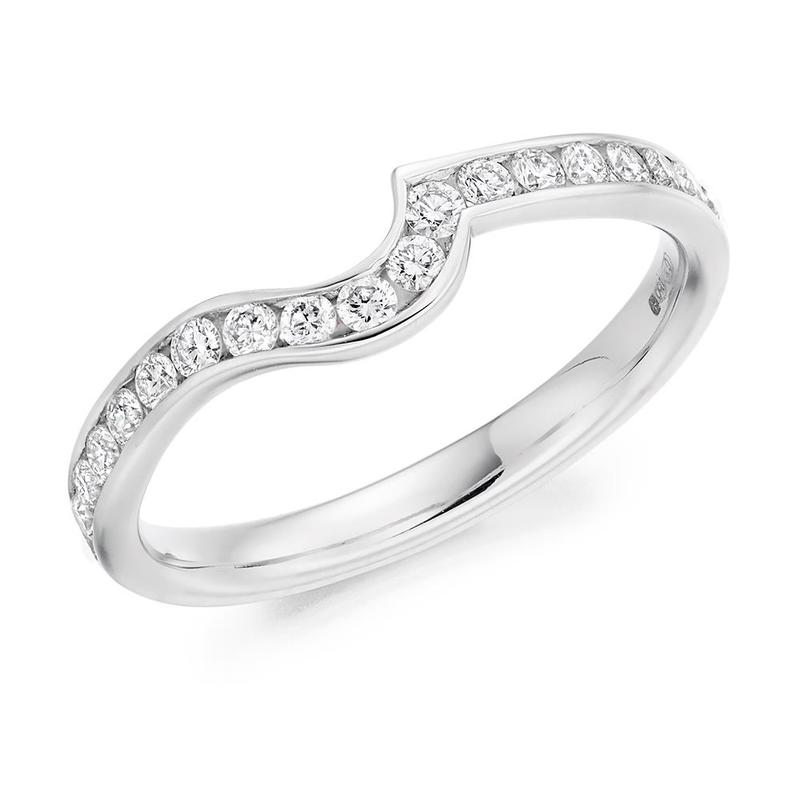 0.25ct Diamond Shaped Platinum Half Eternity Ring