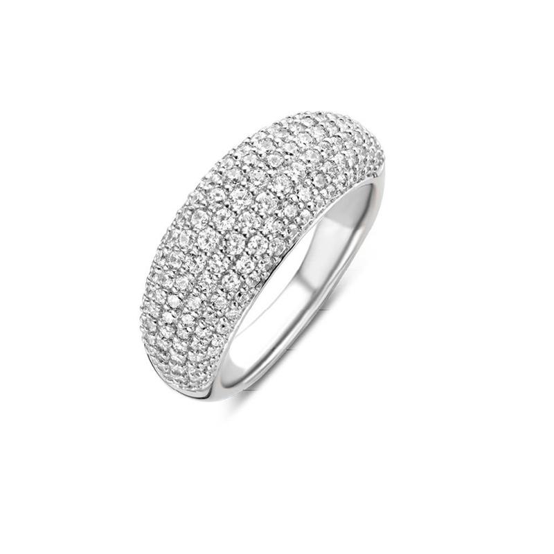 Domed Cubic Zirconia & Silver Ring