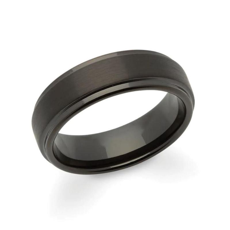 Black Plated Tungsten Carbide Ring 7mm
