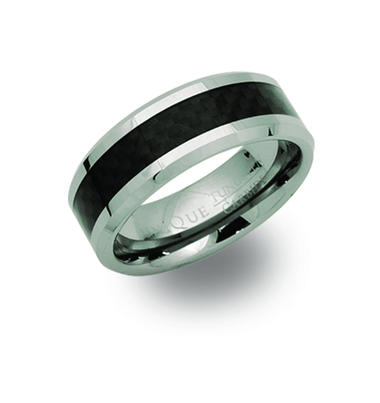 8mm Tungsten & Carbon Fibre Ring
