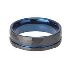 Unique & Co Tungsten Carbide Blue IP Plated Ring
