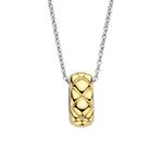 Bubble Texture Gold Plated Silver Pendant & Chain