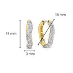 Wavy Oval Gold Plate & Cubic Zirconia Hoops