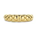Clover Pattern Gold Plated Silver Band Ring