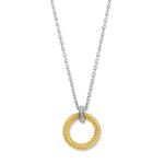 Textured Gold Plated Silver Disc Pendant & Chain