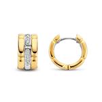Huggie Hoops Gold Plated Silver & Cubic Zirconias