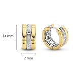 Huggie Hoops Gold Plated Silver & Cubic Zirconias
