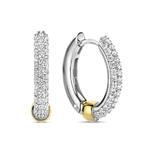 Sparkling Cubic Zirconia & Silver Hinged Hoops
