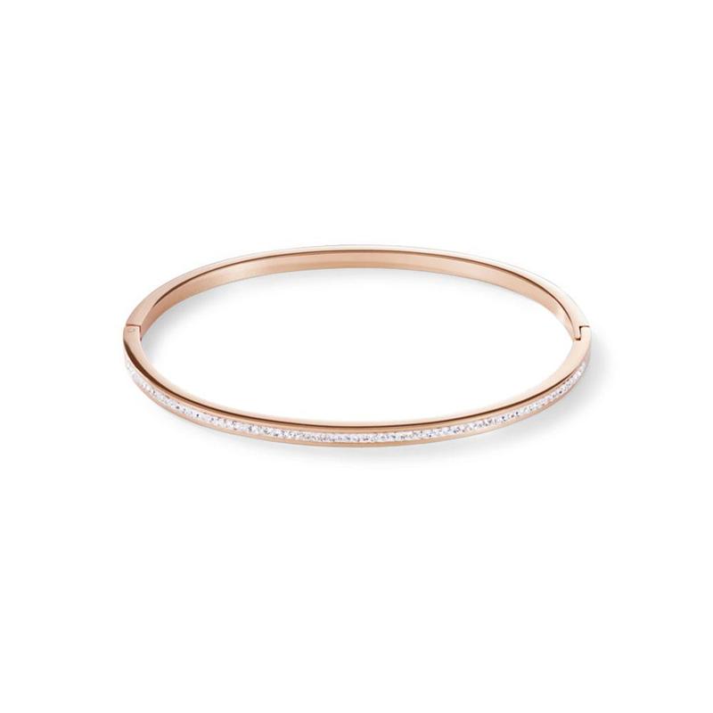 Rose Gold Plated Bangle with Pavé Crystals