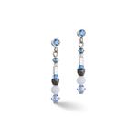 Sparkling Dot Gemstone Drop Earrings Blue