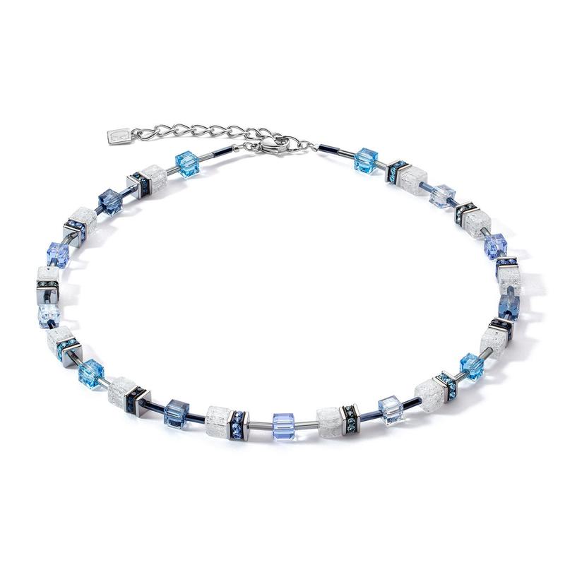 GeoCUBE® Iconic Nature Necklace Blue & White