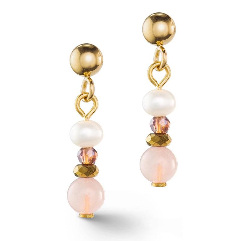 Earrings Romantic Freshwater Pearls & Rose Quartz