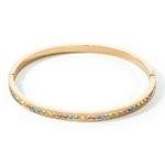 Bangle Gold Plate Steel & Rainbow Crystals 170mm