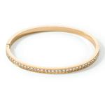 Bangle Gold Plate Stainless Steel & Crystals 170mm