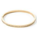 Bangle Gold Plated Stainless Steel & Crystal 190mm
