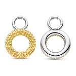Textured Circle Gold Plate Silver Ear Charms